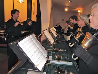 Bell choir at Casas Adobes protestant church in Tucson